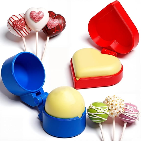 2 Pcs Round Cake Pop Mold Press Set, Circle Cake Pop Cutter and Pusher, Baking Tools Accessories for Home Baking, Birthday Parties, Wedding Desserts