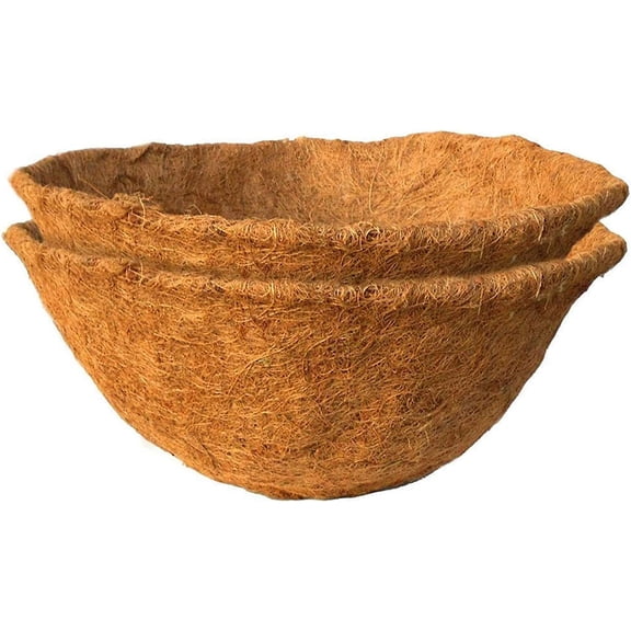 2 Pcs Round Coco Liners for Hanging Basket, 20 Inch Natural Coco Fiber Replacement Liner, Outdoor Garden Coco Liners for Wall Planters and Flower Pot, Brown, 200505LY02-7-21[YTNRC]#2664