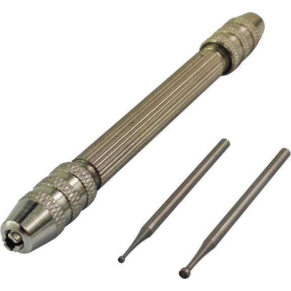 2 Pcs Round Cup Burr, 3/32'' Shank Wire Rounder Burs with Hand Drill Wire Twisting Tools (1.2mm + 1.8mm)
