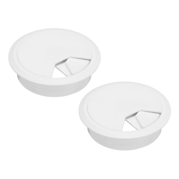 2 Pcs Round Desk Grommet 3 Inch,ABS Plastic Flexible Desk Hole Cover,75mm,White