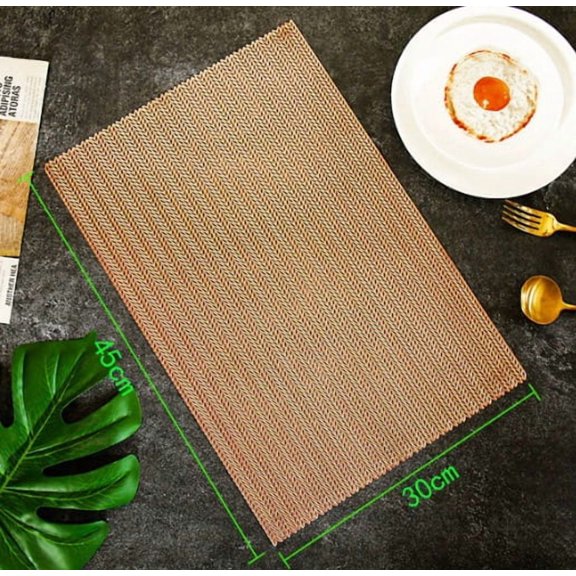 2 Pcs Round PVC Heat-Insulating Coasters with Rustic Wheat Ear Design - Durable Table Protectors for Home and Restaurant Use