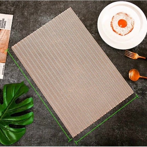 2 Pcs Round PVC Heat-Insulating Coasters with Rustic Wheat Ear Design - Durable Table Protectors for Home and Restaurant Use