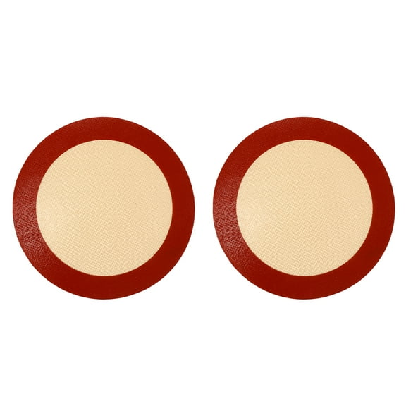 WRITWAA 2Pcs Round Silicone Oven Mat for Air Fryer Pan with Even Heat Distribution