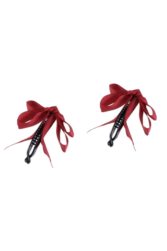 Set of 2 Red Round Teeth Hair Clips, Triple Layer Design, Size 11.60 x 3.90 x 2.50 CM