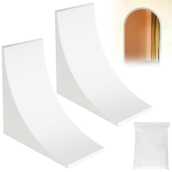 2 Pcs Rounded Doorway Arch Kit with Plaster Powder, 9 x 9 x 5 Inch Gypsum Round Arch for DIY Interior Doorways, Half Circle Drywall Arch Molding for Home Decoration