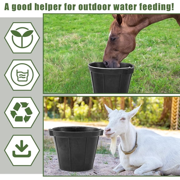 2 Pcs Rubber Feeder Bucket