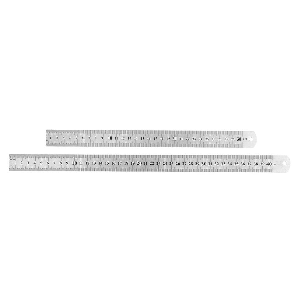 2 Pcs Ruler Dual Side Straight Stainless Steel Thicken Kids for School ...