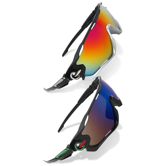 2 Pcs Running Glasses for Men and Women - Polarized Running Shades with Secure Fit, Scratch-Resistant Polycarbonate Lenses, Lightweight and Flexible Cycling Glasses for Running's, Tennis, and Fishing