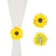 thumbnail image 1 of 2 Pcs of Rustic Big Diameter 7.08inch Artificial Sunflower Curtain Clips Curtain Tiebacks Accessory Curtain Holder Curtain Holdbacks for Home Office Decoration,Bright Yellow, 1 of 15