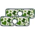 thumbnail image 1 of 2 Pcs SKYSONIC Faucet Absorbent Mat Clover Leaves Hearts Washable Counter Drying Pads Behind Faucet for Kitchen Bathroom, 1 of 7