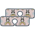 thumbnail image 1 of 2 Pcs SKYSONIC Faucet Absorbent Mat Cute Pandas Washable Counter Drying Pads Behind Faucet for Kitchen Bathroom, 1 of 7
