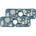 thumbnail image 1 of 2 Pcs SKYSONIC Faucet Absorbent Mat Flower and Easter Rabbits Washable Counter Drying Pads Behind Faucet for Kitchen Bathroom, 1 of 7