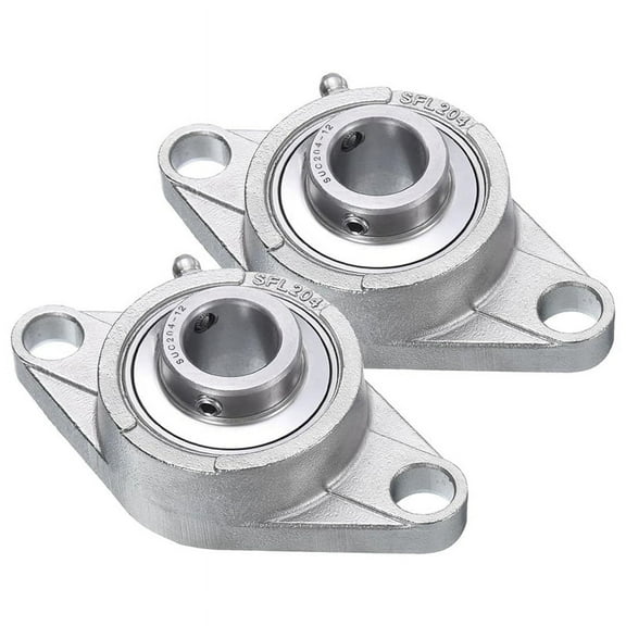 2 Pcs SUCFL204-12 Pillow Block Bearings 3/4 Inch Bore Self Alignment, Solid Cast Iron Base Mounted Chrome Steel Bearings