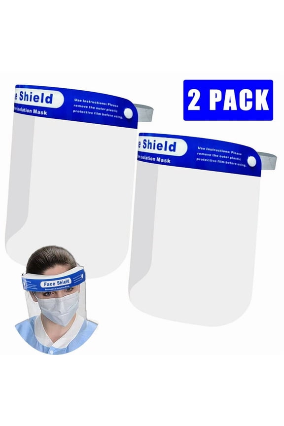 2 Pcs Safety Shield Transparent Mask Reusable Protection Cover Face Mask