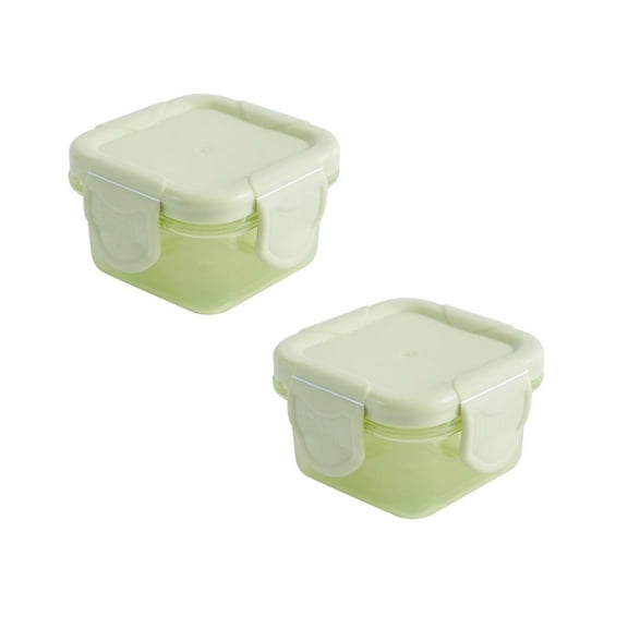 2 Pcs Salad Dressing Container Mini Food Storage Containers Leakproof Lids Condiment Sauce Containers Mini Freezer Storage Containers Airtight Containers Dishwasher Freezer, 2.16x1.57 Inch, Green