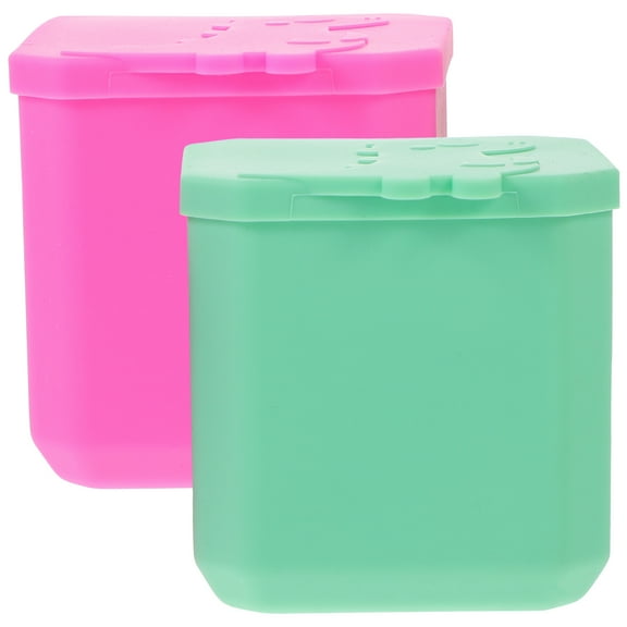 2 Pcs Salad Dressing Container with Cover Lunch Box Storage Containers for Food Silica Gel Travel Child