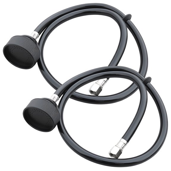2 Pcs Salon Shampoo Bowl Sprayer Head with 48.8 in Hose, Portable Faucet Shower, Soft & Even Water Flow, Flexible Black Plastic Hose for Pet Bathing, Hair Washing