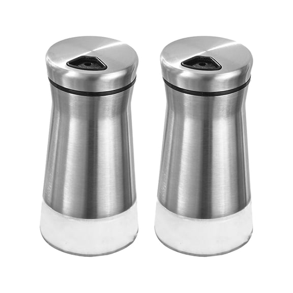 2 Pcs Salt Shaker Spice Dispenser with Adjustable Pour Holes Heavy Duty Stainless Steel Salt Shaker Pepper Shaker Durable Spice Dispenser for Himalayan Table Salt White Black Pepper, 4.52", Silver