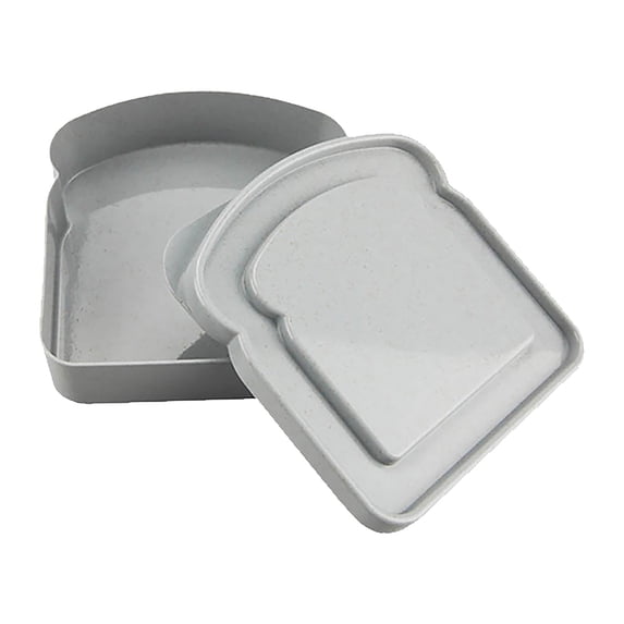 2 Pcs Sandwich Containers,Sandwich Containers for Lunch Box,Reusable Toast-Shaped Lunchbox,Lightweight Plastic Food Storage with Lid,Microwave & Dishwasher Safe,for Adults & Families (Grey)