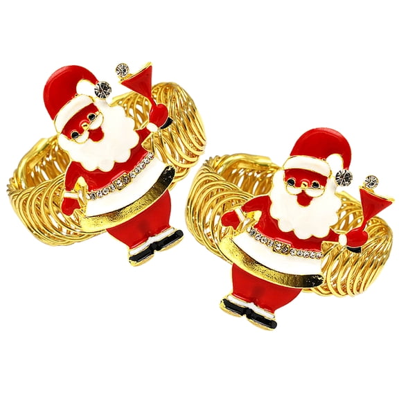 2 Pcs Santa Claus Curtain Buckle Metal Spring Strap Light Luxury Bedroom Clip Accessories Decoration 2pcs (gold) Christmas Bling