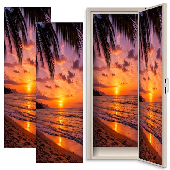 2 Pcs School Locker Magnetic Wallpaper 12" x 36" Beautiful beach Thailand Reusable Removable Locker Accessories Back to School Supplies