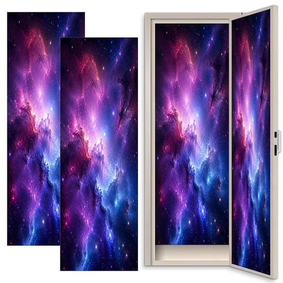 2 Pcs School Locker Magnetic Wallpaper 12" x 36" Galaxy Night Reusable Removable Locker Accessories Back to School Supplies