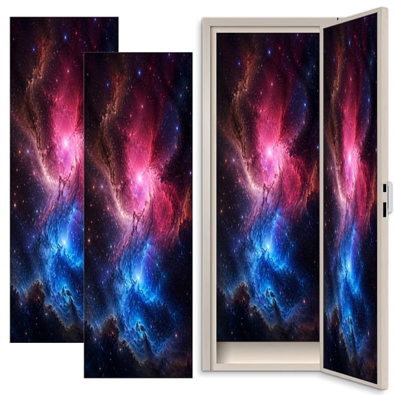 2 Pcs School Locker Magnetic Wallpaper 12" x 36" Star Field Deep Galaxy Reusable Removable Locker Accessories Back to School Supplies