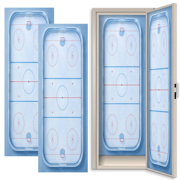 2 Pcs School Locker Magnetic Wallpaper 12" x 36" ice hockey rink Reusable Removable Locker Accessories Back to School Supplies