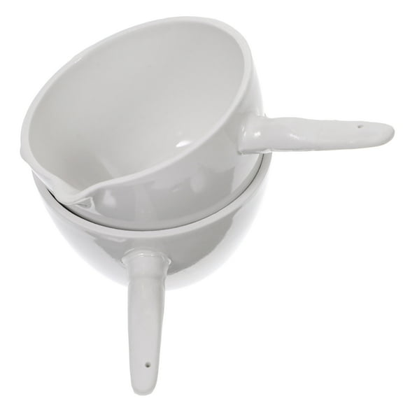 2 Pcs Science Evaporating Basin Laboratory Tool Ceramic Mixing Bowls Dish with Handle Round Container Ceramics