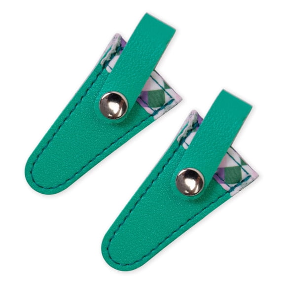 2 Pcs Scissor Tip Covers PU Leather Scissor Sheath Color Lattice Embroidery Scissors Safety Cover Protector