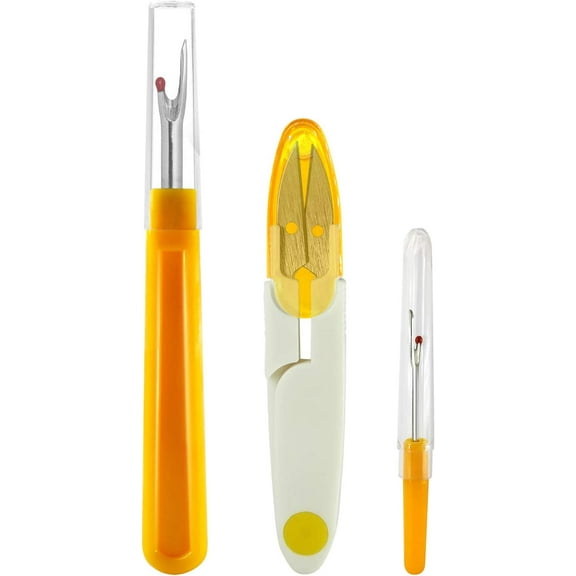 2 Pcs Seam Ripper and Thread Remover Kit, Sharp Sewing Seam Thread Remover Stitch Unpicker with Ergonomic Handles for Needle Work Patterns and Sewing Clothes