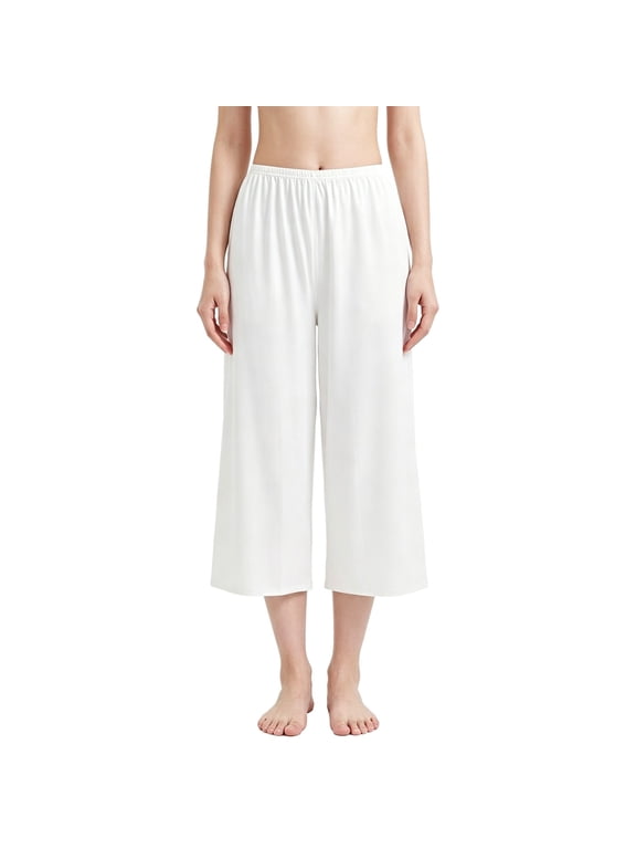 2 Pcs Seamless Pettipants for Women Culotte Slip Bloomers Wide Leg Pajama Pant Nigthwear