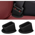 thumbnail image 1 of 2 Pcs Seat Belt Buckle Holder, Car Rear Seatbelt Buckle Booster for Easy Access, Universal Auto Safety Belt Buckle Guard Cover, Black, 1 of 6