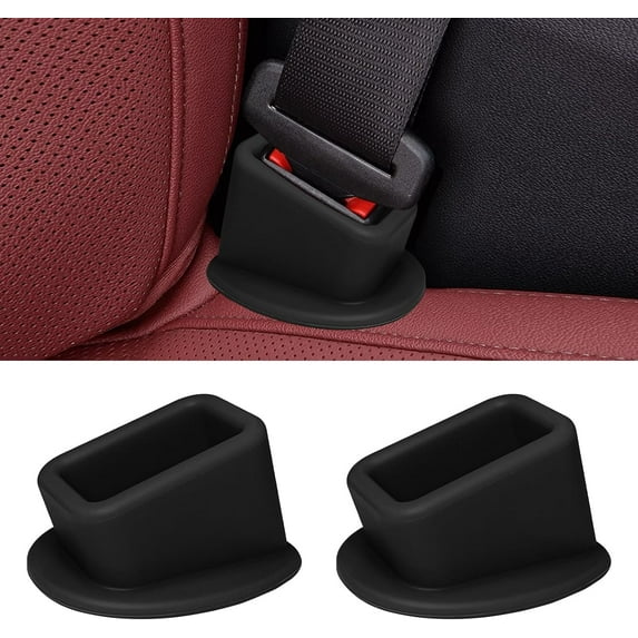 2 Pcs Seat Belt Buckle Holder, Car Rear Seatbelt Buckle Booster for Easy Access, Universal Auto Safety Belt Buckle Guard Cover, Black