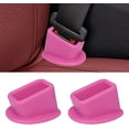 thumbnail image 1 of 2 Pcs Seat Belt Buckle Holder, Car Rear Seatbelt Buckle Booster for Easy Access, Universal Auto Safety Belt Buckle Guard Cover, Pink, 1 of 9