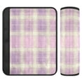 thumbnail image 1 of 2 Pcs Seat Belt Strap Covers Pad for Car Soft Flannel Car Seat Belt Shoulder for All Cars Bright Pink Checkered Pattern, 1 of 8