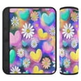 thumbnail image 1 of 2 Pcs Seat Belt Strap Covers Pad for Car Soft Flannel Car Seat Belt Shoulder for All Cars Kawaii Daisy Pop Art, 1 of 8