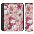 thumbnail image 1 of 2 Pcs Seat Belt Strap Covers Pad for Car Soft Flannel Car Seat Belt Shoulder for All Cars Pink Watercolor Snowmen and Flowers, 1 of 8