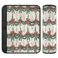 thumbnail image 1 of 2 Pcs Seat Belt Strap Covers Pad for Car Soft Flannel Car Seat Belt Shoulder for All Cars Red Bows and Greenery, 1 of 8