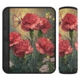 thumbnail image 1 of 2 Pcs Seat Belt Strap Covers Pad for Car Soft Flannel Car Seat Belt Shoulder for All Cars Red Carnations and Butterflies, 1 of 8