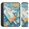 thumbnail image 1 of 2 Pcs Seat Belt Strap Covers Pad for Car Soft Flannel Car Seat Belt Shoulder for All Cars White Cat with Wings, 1 of 8