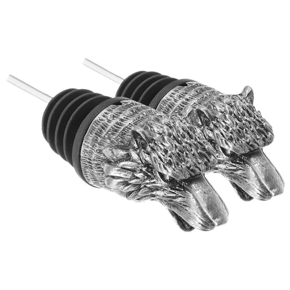 2 Pcs Seat Bucket Buckle Red Wine Bottle Divider Wolf Head Pourer