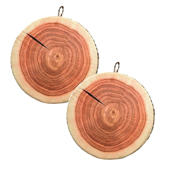 2 Pcs Seat Cushion Pads, Chair Pads, Tree Stump Sponge Sofa Round Throw Pillow Digital Print Wood Log Funny Trunk Creative High Simulation Decoration Home, Sofa, Living Room