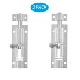 thumbnail image 1 of 2 Pcs Security Slide Bolt Latch Lock, Stainless Steel Barrel Bolt, Multi‑Direction Installation Slide Latch with Hardware Screws for Home Door, Window, Cabinet, Fence and Shed Use, 1 of 6