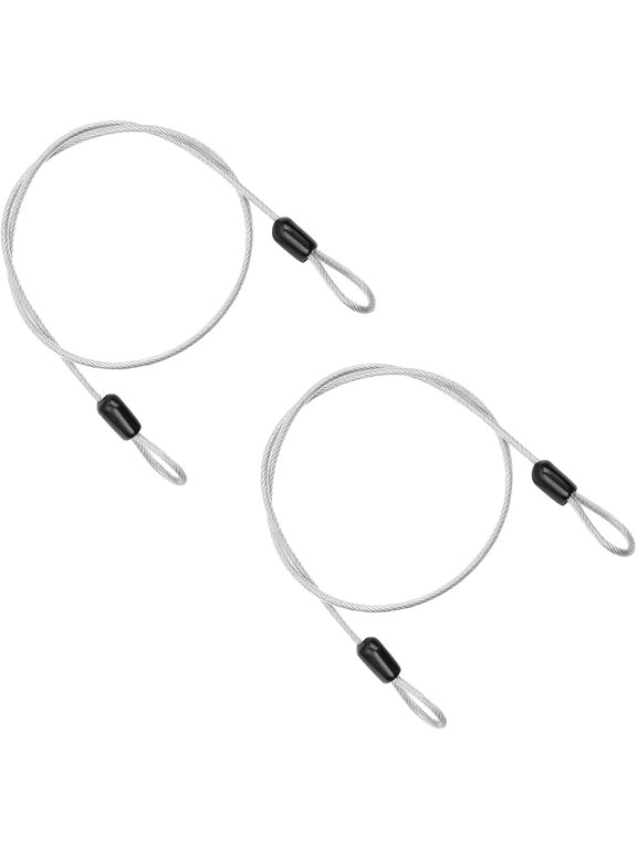 2 Pcs Security Steel Cable, 3mm*1m Double Loop Flexible Securities Cable Lock, Vinyl Coated Stainless Steels Flexible Security Steel Cables, for Outdoor Travel Luggage Bike,(Transparent)