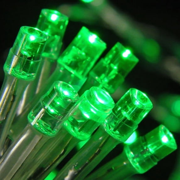2 Pcs See All String Lights LED String Lights 30 Wide Angle Bulbs Battery Op. Silver Wire GREEN