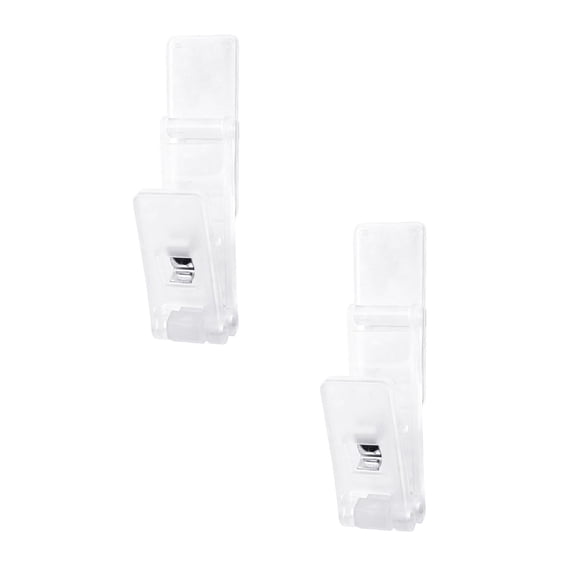 2 Pcs Self Adhesive Clips,Plastic Heavy-Duty Rotatable Tapestry Sticky Clips,Springless Transparent Hanger Towel Holder Wall Clip for Home Office Poster Photo Decorations,3.46x0.87 inch