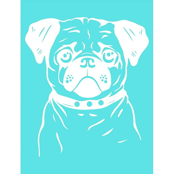 2 Pcs Self-Adhesive Silk Screen Printing Stencil Pug Pattern Silk Screen Stencils Reusable Mesh Transfer DIY