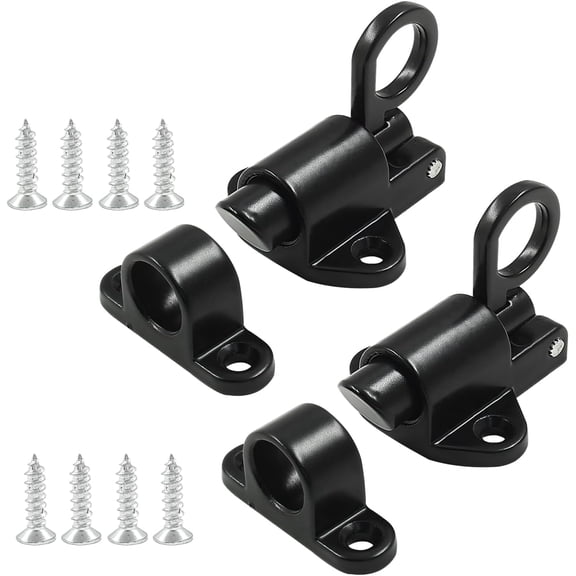 2 Pcs Self Closing Gate Latch Spring Loaded Latch Lock, Black Automatic Gate Latch Small Window Latch, Heavy Duty Spring Latch Security Door Latch