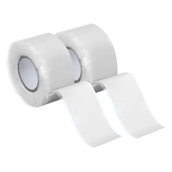 2 Pcs Self Fusing Silicone Tape, 1" x 10ft Silicone Sealing Tape Plumbing Pipe Repair Tape for Handles Plumb Hose Pipe Leaks, White